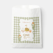 Sachets En Papier Green Gingham Silly Goose 1st Birthday (Devant)