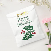 Sachets En Papier Green Holly et Red Berries Joyeuses vacances 50 (Scellé)