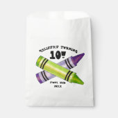 Sachets En Papier Green Purple Artist Crayons Enfant fête d'annivers (Devant)