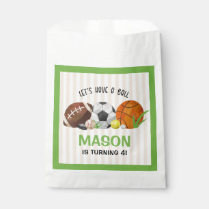Sachets En Papier Green Sports Football Basketball fête d'anniversai