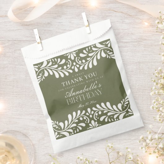 Sachets En Papier Green Talavera Spanish Fiesta Anniversaire Dessert (Coupé)