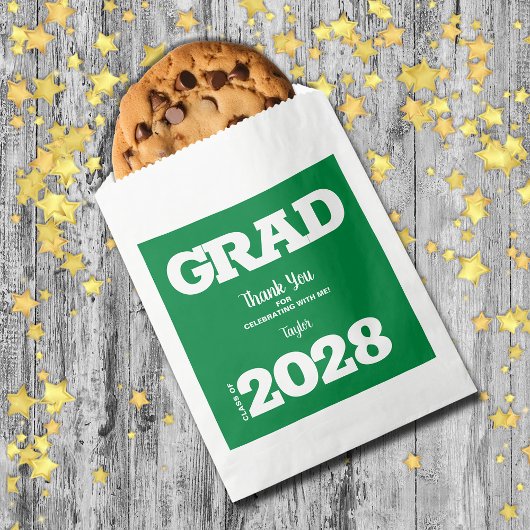 Sachets En Papier Green White Graduation Party Favoriser le sac