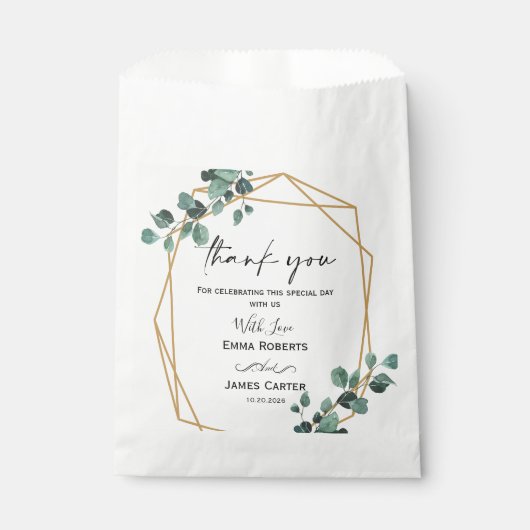 Sachets En Papier Greenery Boho Leaf Favor Boxes (Devant)