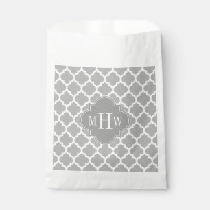 Sachets En Papier Gris Blanc Marocain #5 Dk Gris 3 Monogramme initia