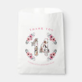 Sachets En Papier Grosse 14ème fille Anniversaire Photo Collage Fleu (Devant)