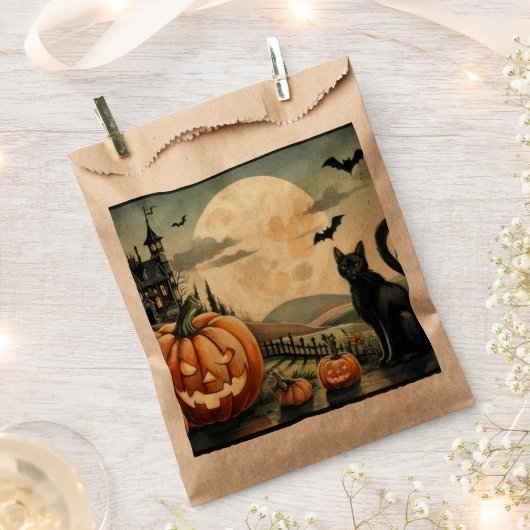 Sachets En Papier Halloween/Automne/Automne/citrouille/chat (Coupé)