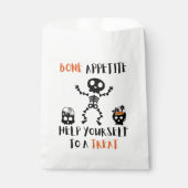 Sachets En Papier Halloween Bone Appetite squelette sac à sucré (Devant)