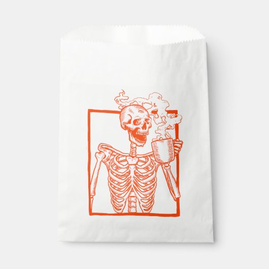 Sachets En Papier halloween café boire squelette orange (Devant)