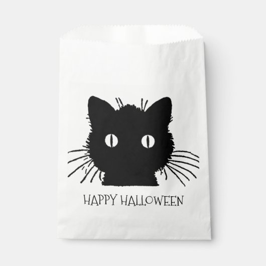 Sachets En Papier Halloween Chat Noir Traitements (Devant)