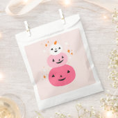 Sachets En Papier Halloween Citrouille rose (Coupé)