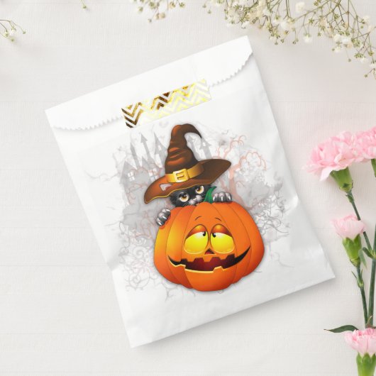 Sachets En Papier Halloween Cute Kitty Witch et ami Citrouille (Scellé)