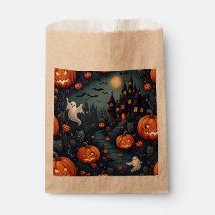 Sachets En Papier Halloween éffrayant Haunted Night Kraft Favor sac