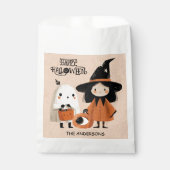 Sachets En Papier Halloween éffrayante en sorcière et fantôme (Devant)