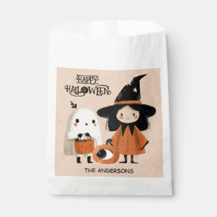 Sachets En Papier Halloween éffrayante en sorcière et fantôme