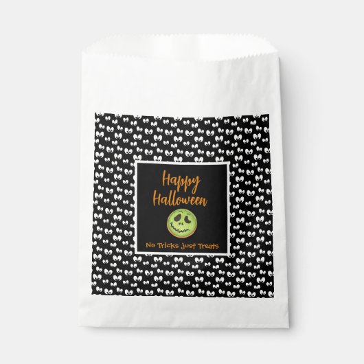 Sachets En Papier Halloween éffrayants yeux vert cookie pas de tours (Devant)