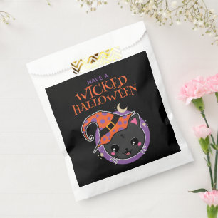 Sachets En Papier Halloween en chat à sorcière Kawaii