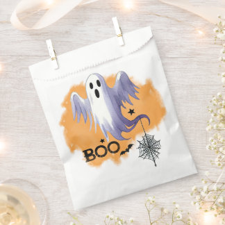 Sachets En Papier HALLOWEEN Fantôme Avec Toile d'Araignée