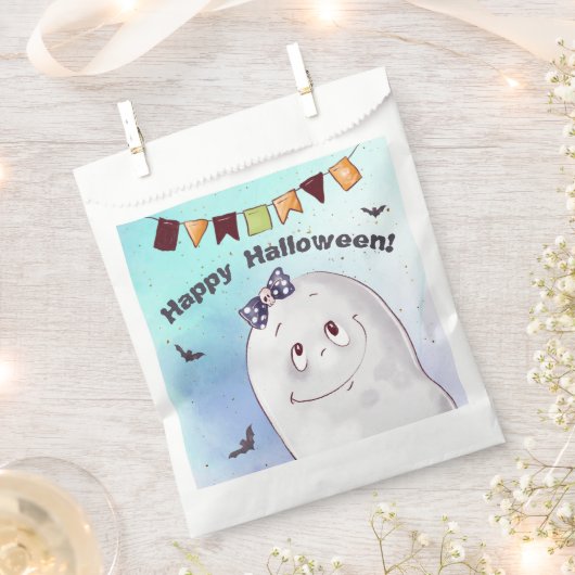 Sachets En Papier Halloween fantôme mignon (Coupé)
