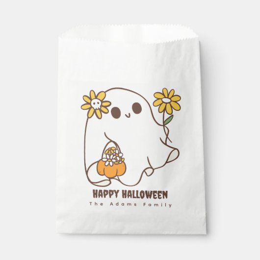 Sachets En Papier Halloween fantôme mignon (Devant)