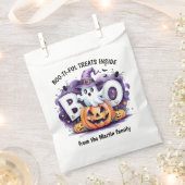 Sachets En Papier Halloween Fantôme ou traitement (Coupé)