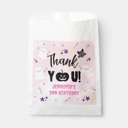 Sachets En Papier Halloween fête d'anniversaire rose fille mignonne (Devant)