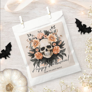Sachets En Papier Halloween Floral Crâne Vintage Personnalisé