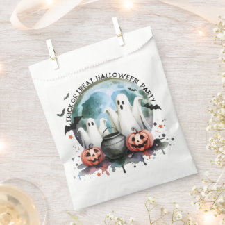 Sachets En Papier HALLOWEEN Friandise ou Farce Deux Fantômes Avec Ci