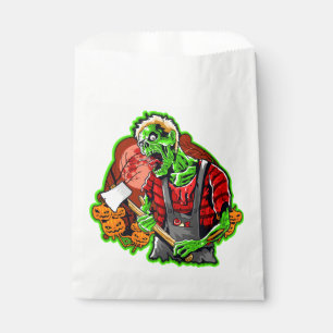Sachets En Papier Halloween Funny Green Zombie Ax sur