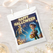 Sachets En Papier HALLOWEEN ~ Garçon et Squelette ~ (Coupé)