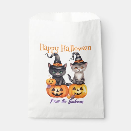 Sachets En Papier Halloween heureux et personnalisé | KITTENS & CITR (Devant)