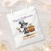 Sachets En Papier Halloween heureux et personnalisé | SKELETON & HAT (Coupé)