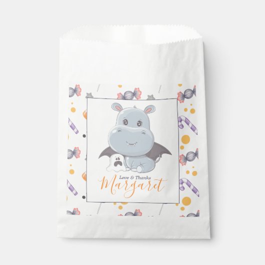 Sachets En Papier Halloween Hippopotamus Little Boo Baby shower (Devant)