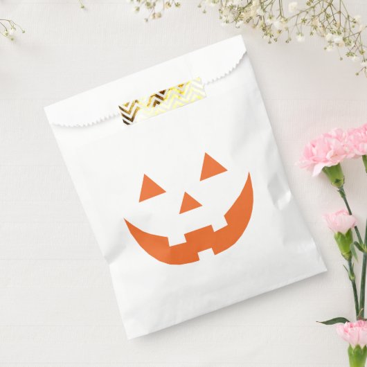 Sachets En Papier Halloween Jack-o'-lantern citrouille visage traite (Scellé)