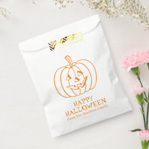 Sachets En Papier Halloween Jack-o'-lantern orange