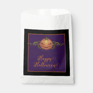 Sachets En Papier Halloween Jack-o-lanterne effrayant Noir