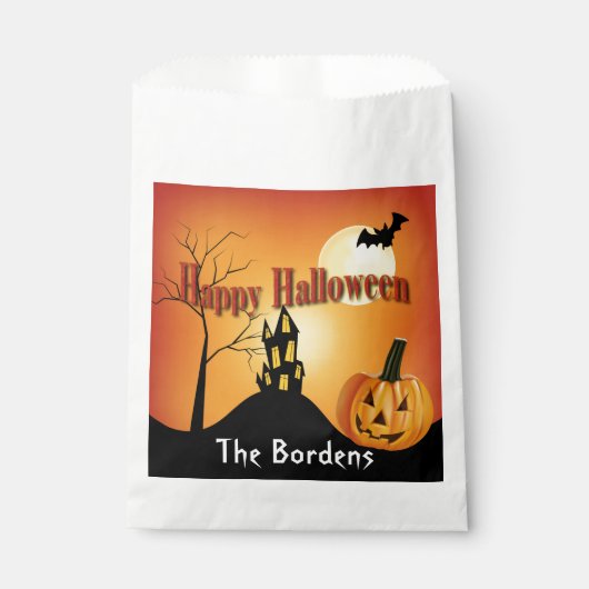 Sachets En Papier Halloween Jack O'Lantern et Haunted House (Devant)