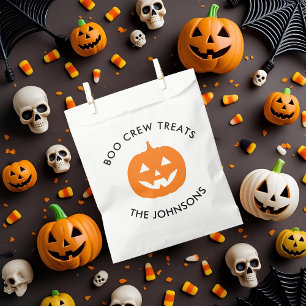 Sachets En Papier Halloween minimaliste personnalisé Boo Crew
