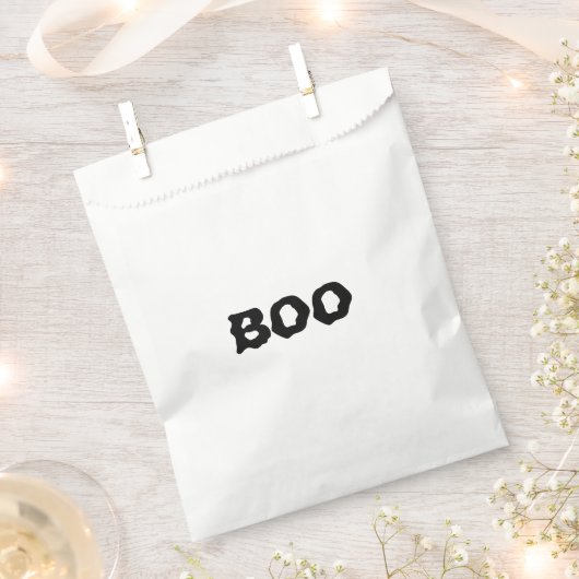 Sachets En Papier Halloween noir et blanc éffrayant Boo (Coupé)