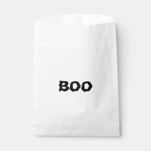 Sachets En Papier Halloween noir et blanc éffrayant Boo (Devant)