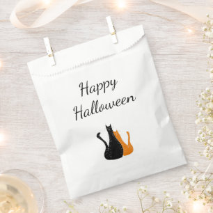 Sachets En Papier Halloween Party Cute Cats Black Orange