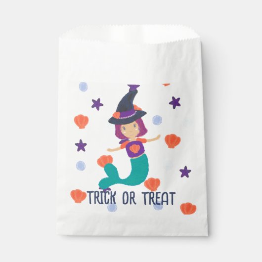 Sachets En Papier Halloween Pastel Mermaid sorcière dans le Casquett (Devant)