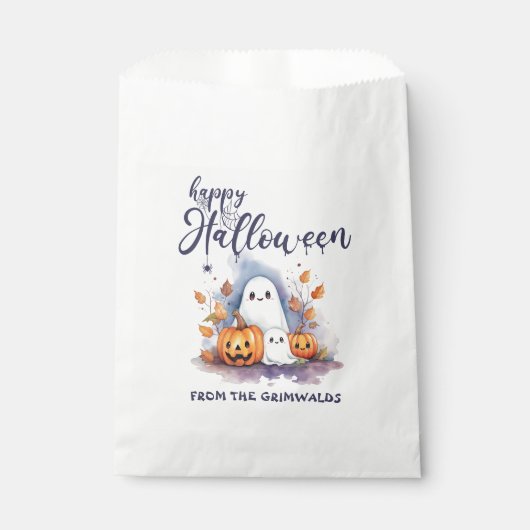 Sachets En Papier Halloween personnalisable de charme (Devant)