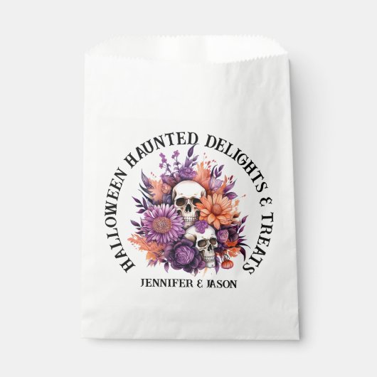 Sachets En Papier Halloween Plats et Traitements (Devant)