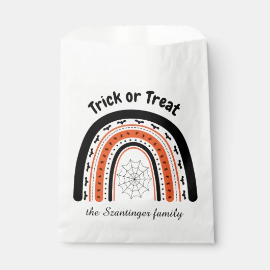 Sachets En Papier Halloween ruse ou traiter les chauves-souris arc-e (Devant)