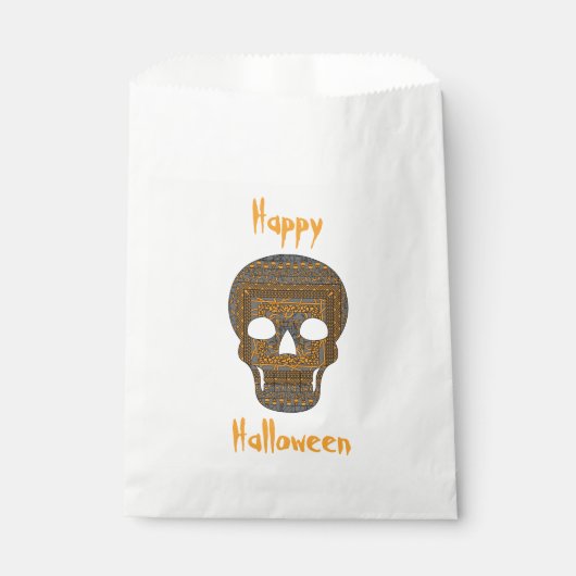 Sachets En Papier Halloween Sac de préférence crâne (Devant)