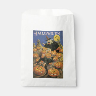 Sachets En Papier Halloween, sorcière & Citrouille à l'ancienne