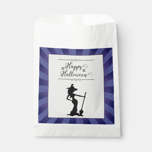 Sachets En Papier Halloween sorcière violette Starburst (Devant)