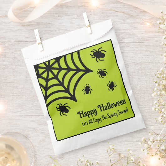 Sachets En Papier Halloween Spiderweb personnalisé (Coupé)