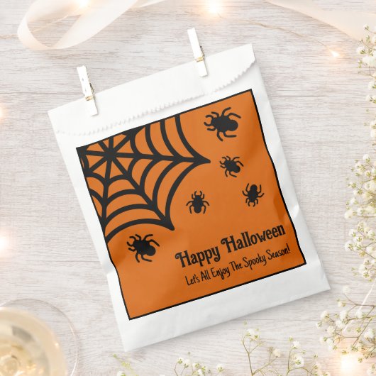 Sachets En Papier Halloween Spiderweb personnalisé (Coupé)