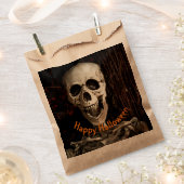 Sachets En Papier Halloween squelette riant (Coupé)